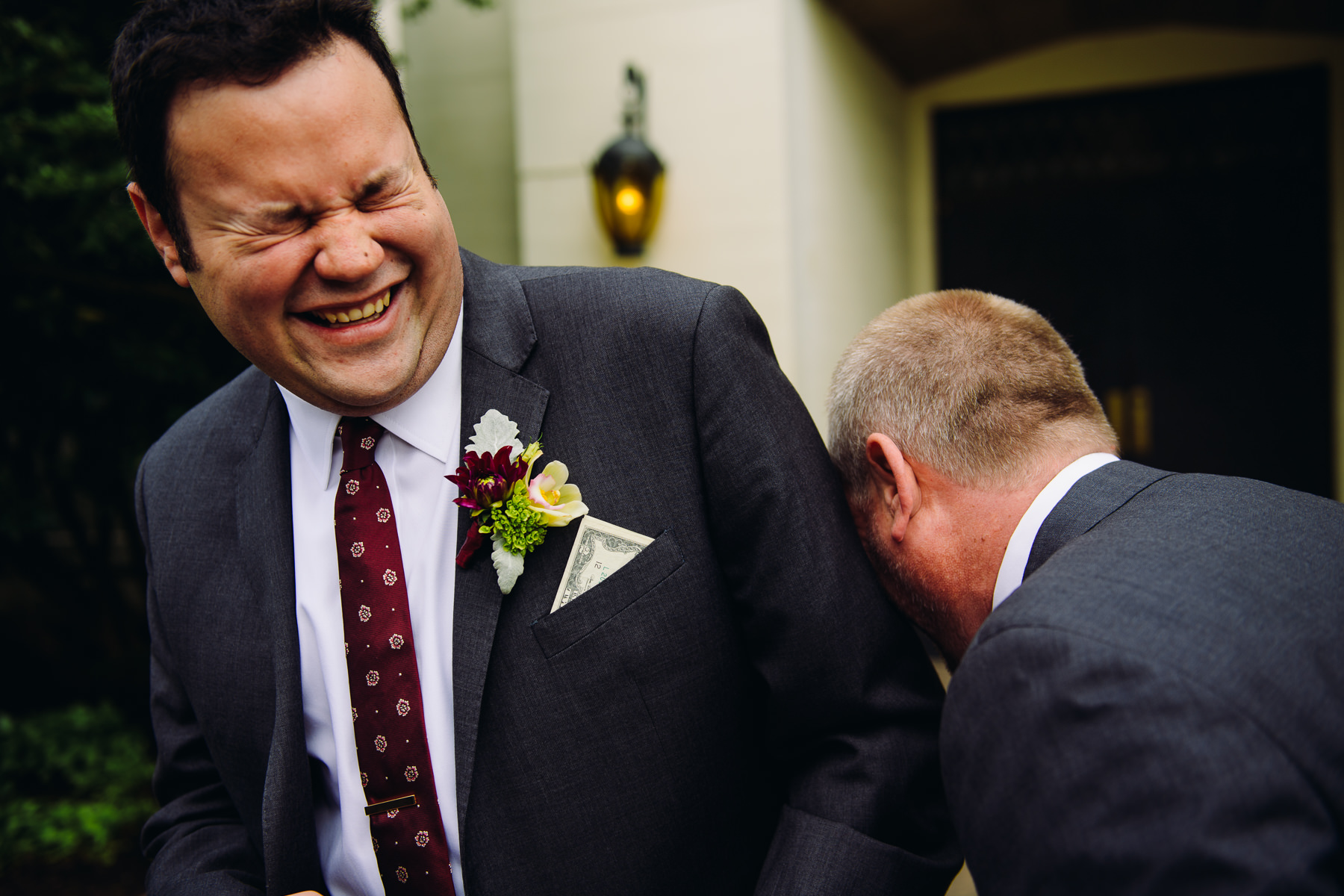 St. Joseph Catholic Church groomsmen moment