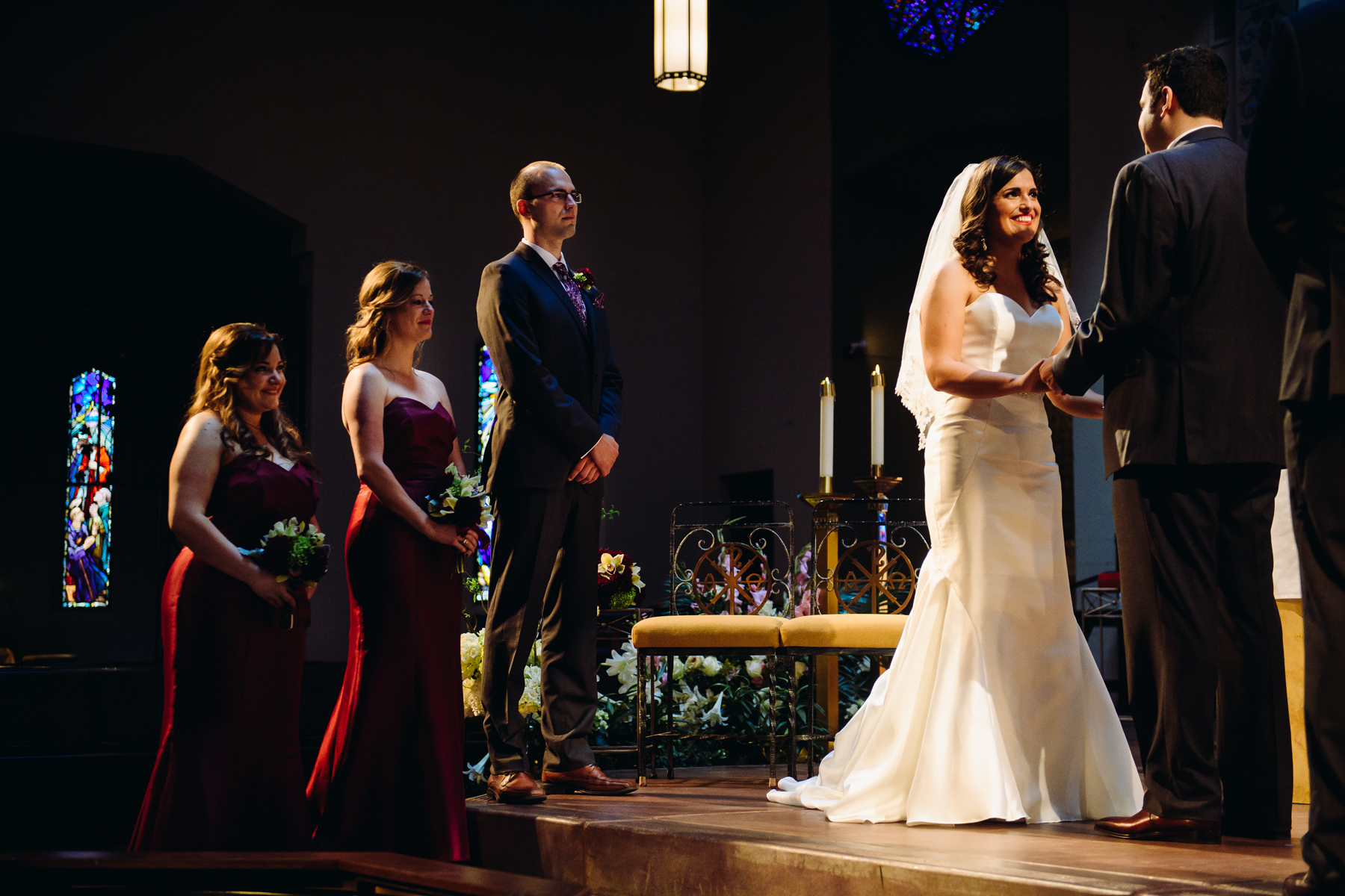 St. Joseph Catholic Church smiling bride