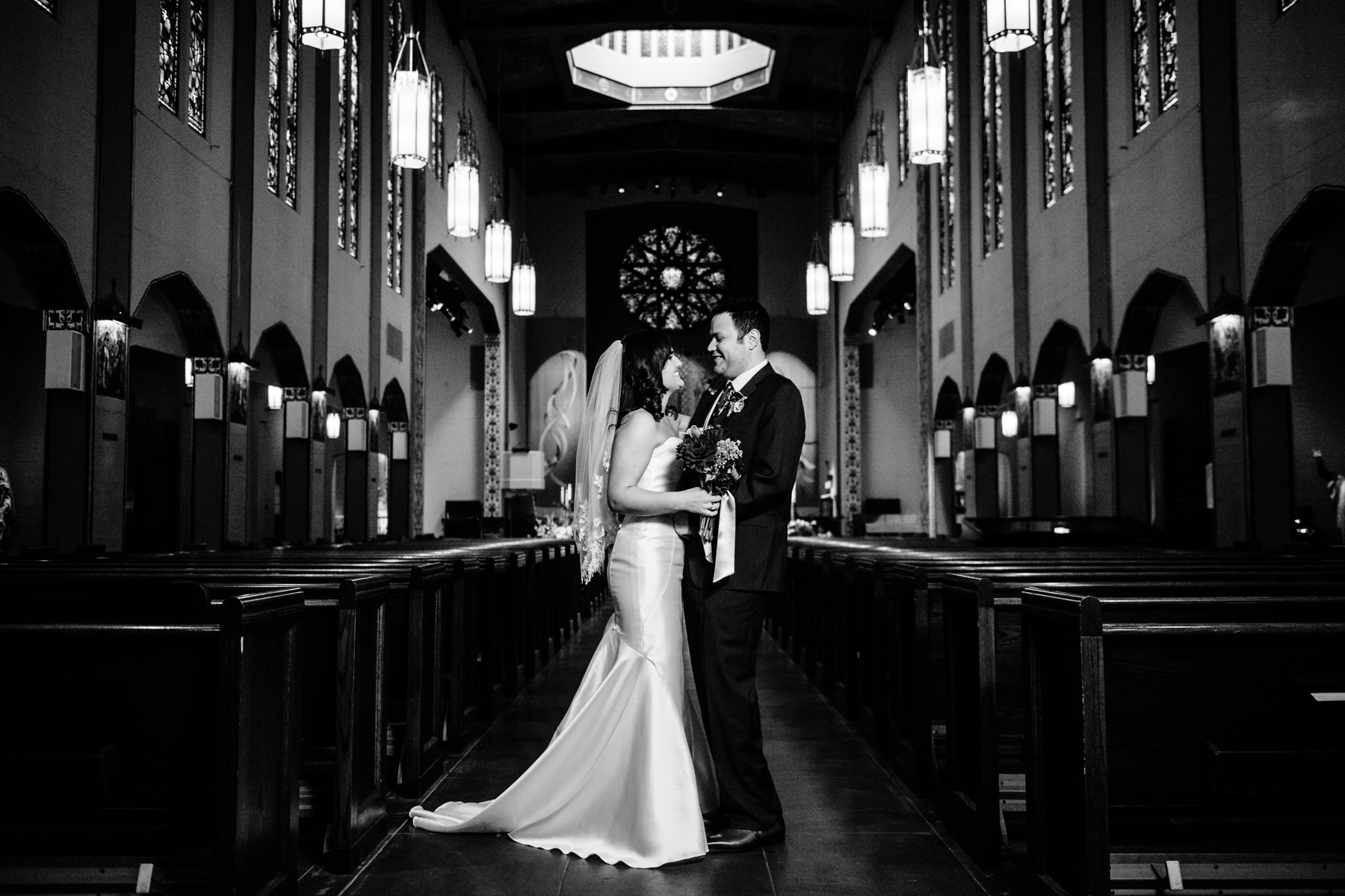 St. Joseph Catholic Church wedding portrait 