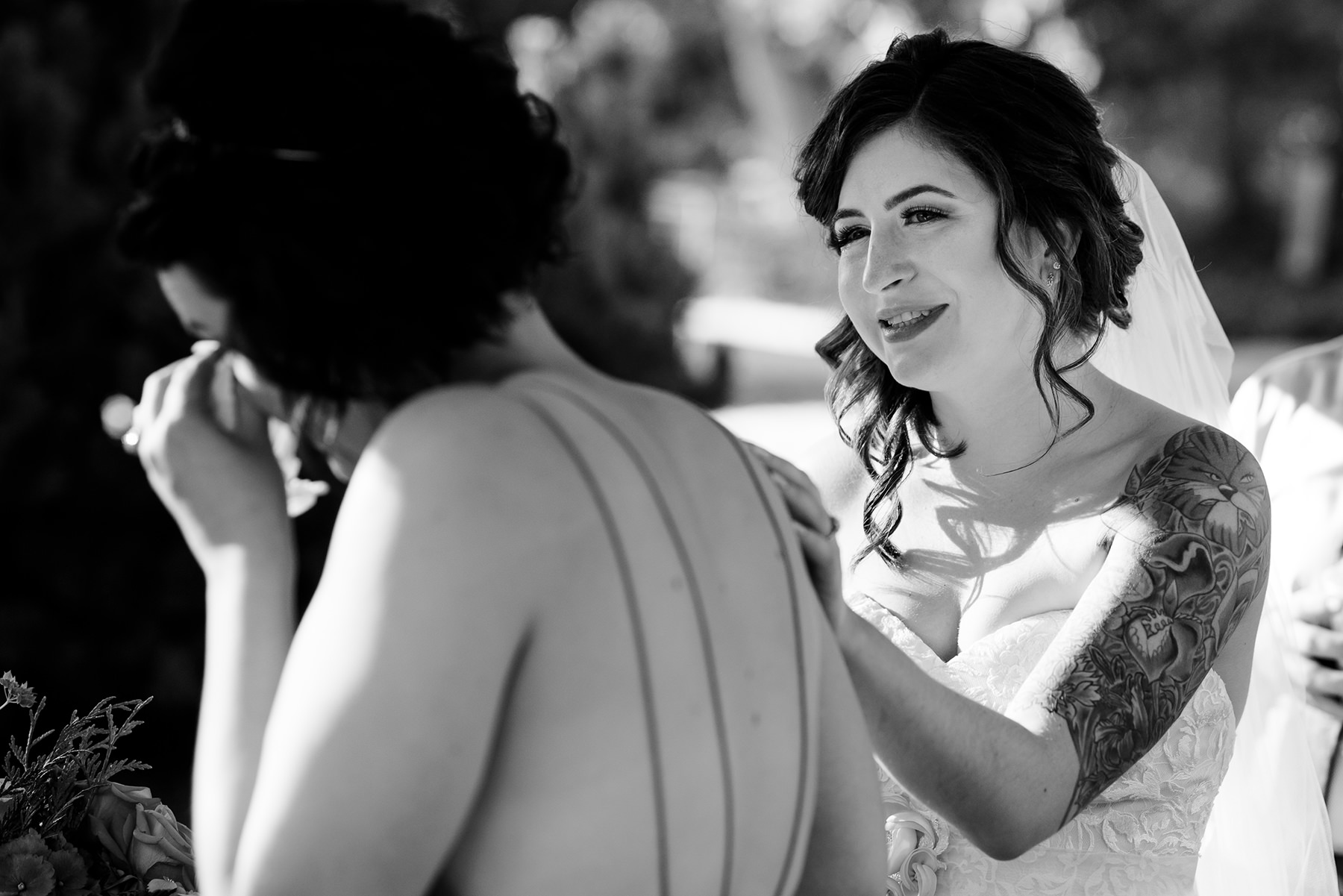 bride crying during toast