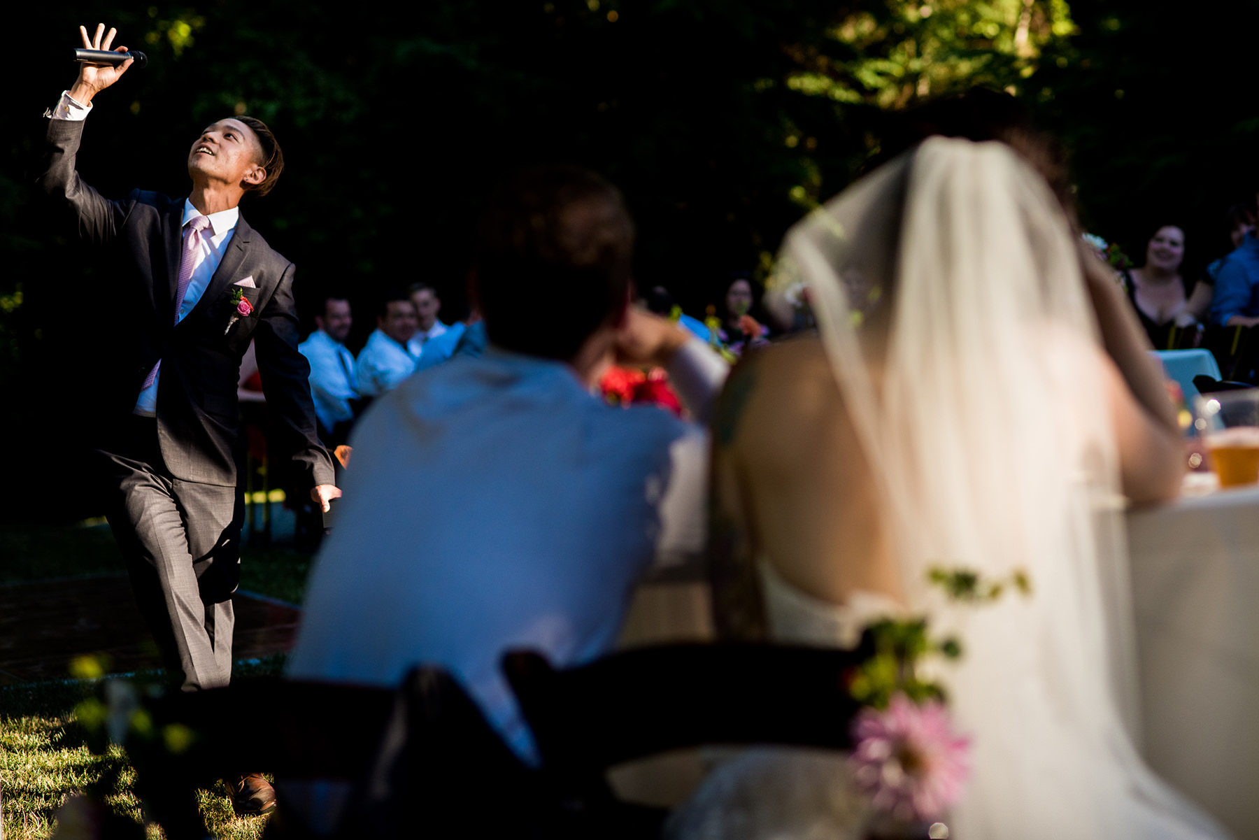 Bellingham backyard wedding toasts