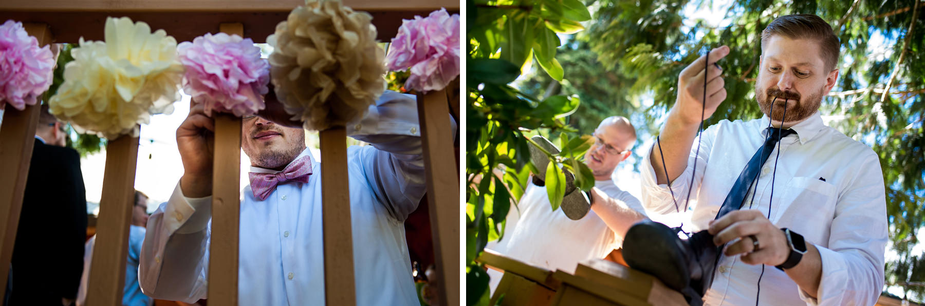 Bellingham backyard wedding getting ready