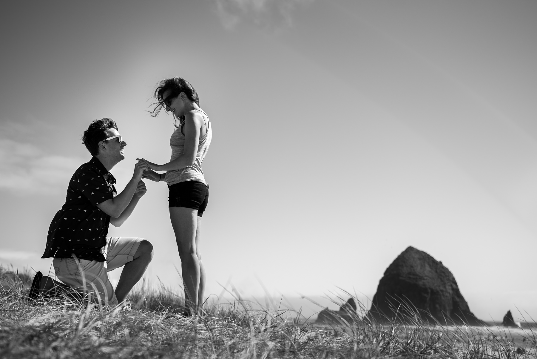 wedding proposal on the beach