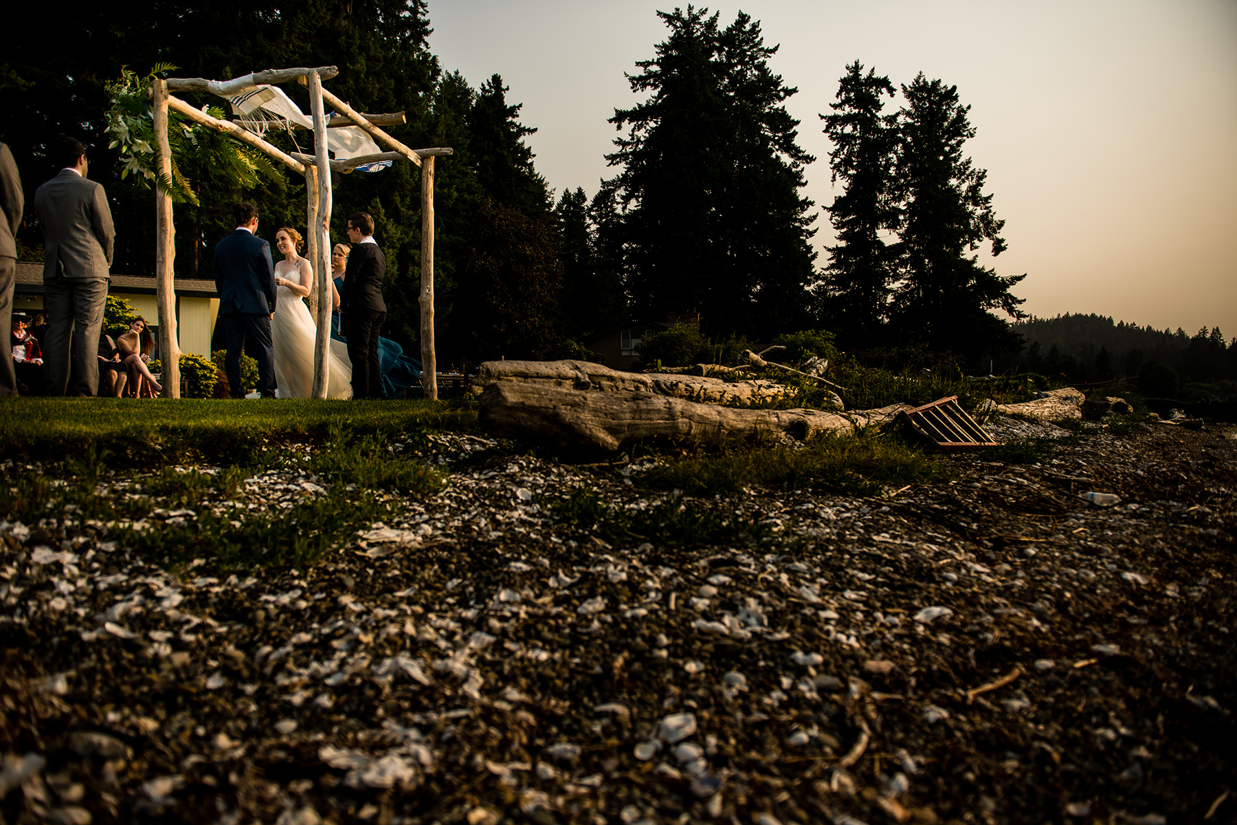 seabeck waterfront wedding ceremony