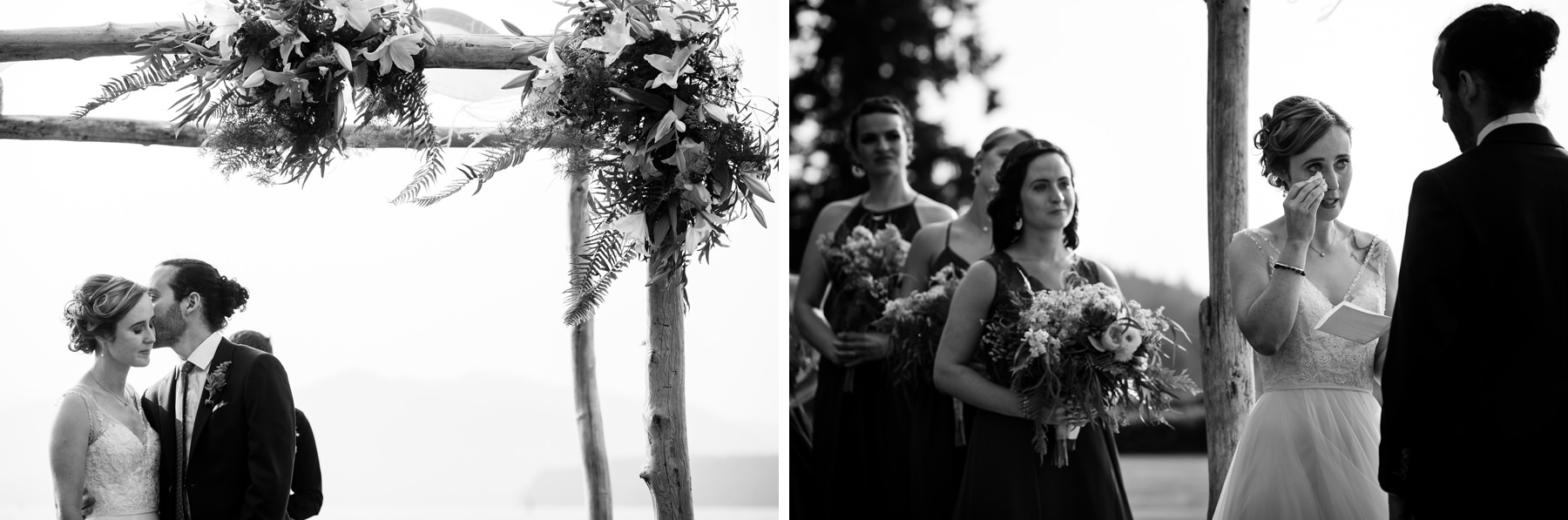 emotional moment of bride doing ceremony