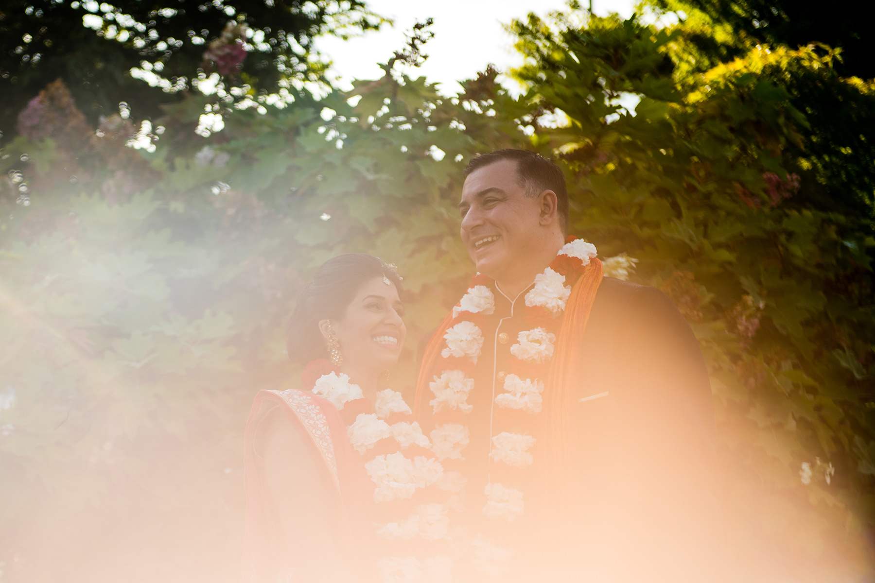 sunset wedding portrait