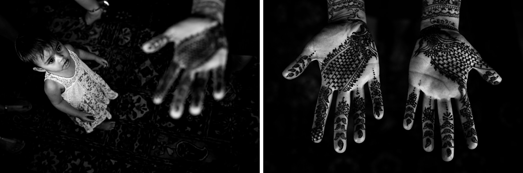 bride showing off her henna