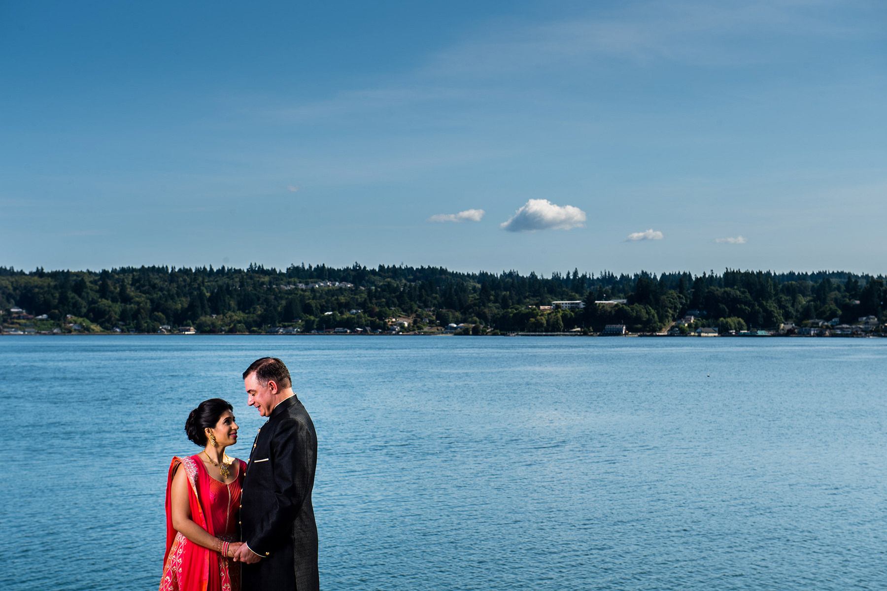 bremerton harbor side wedding portrait