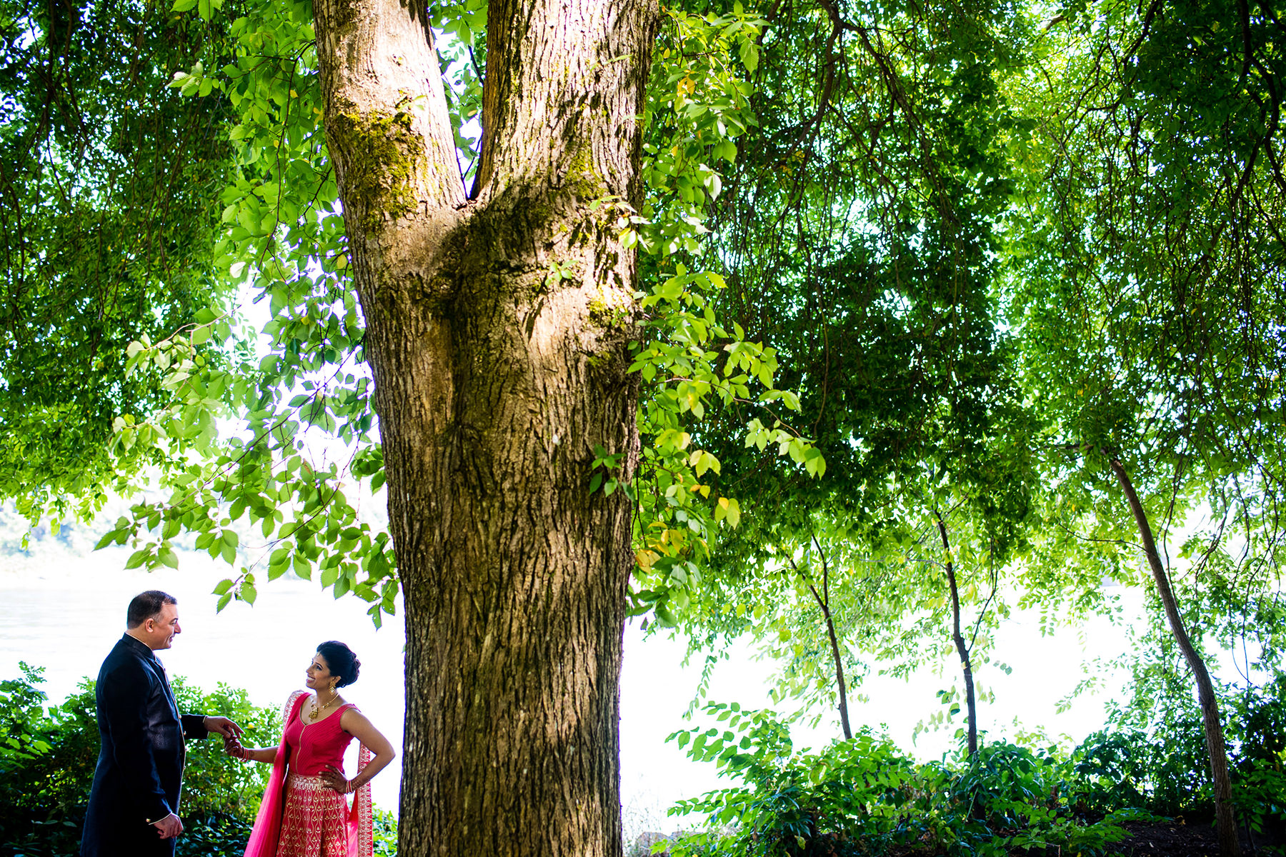 evergreen park wedding portraits 