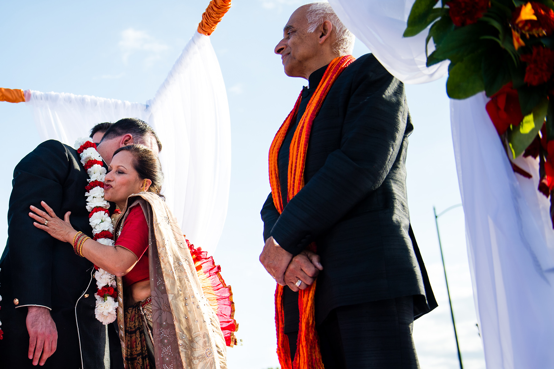 mother and groom ceremony moment