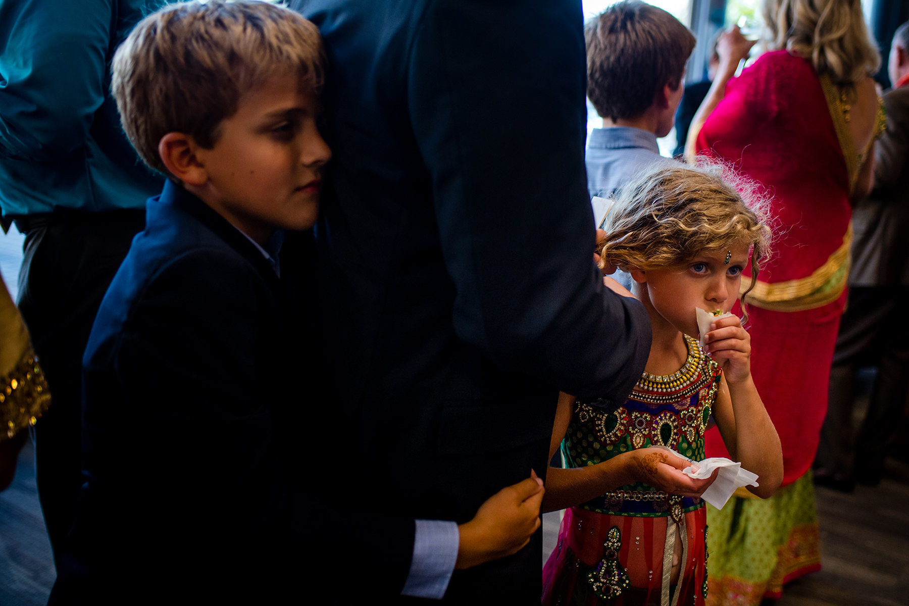 kids eating during cocktail hour